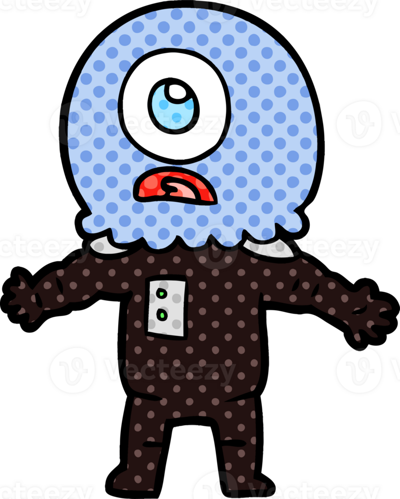 cartoon cyclops alien spaceman drawing png