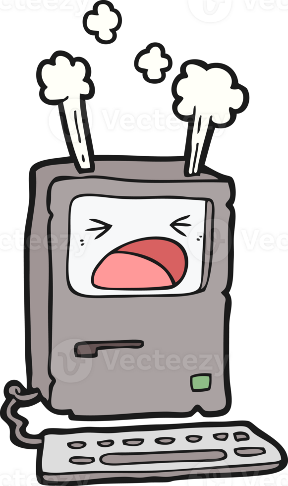 cartoon overheating computer drawing png