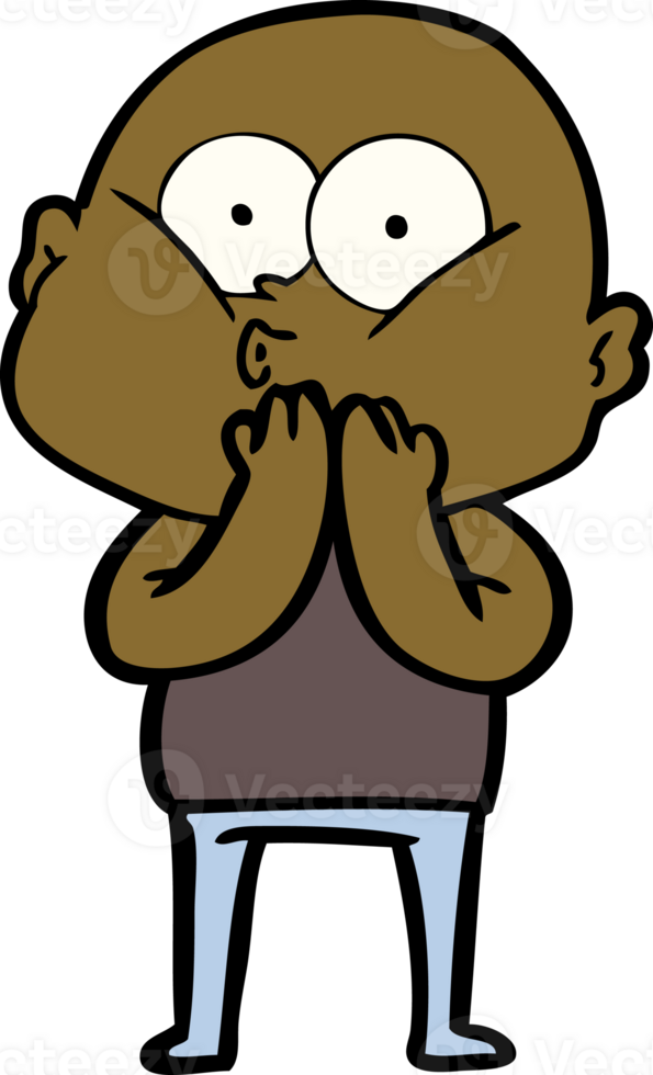 cartoon bald man staring drawing png