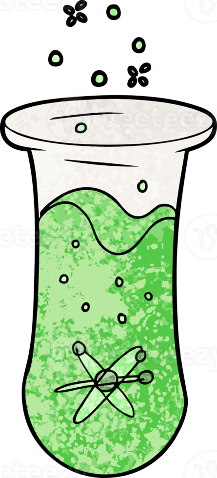cartoon bubbling test tube drawing png