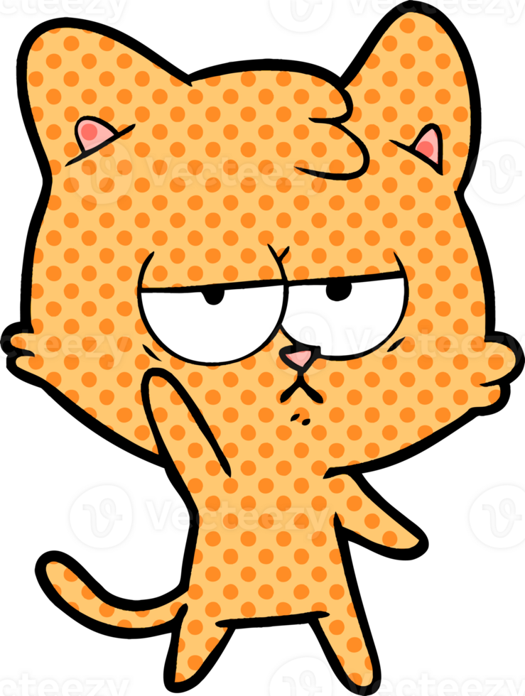 bored cartoon cat drawing png