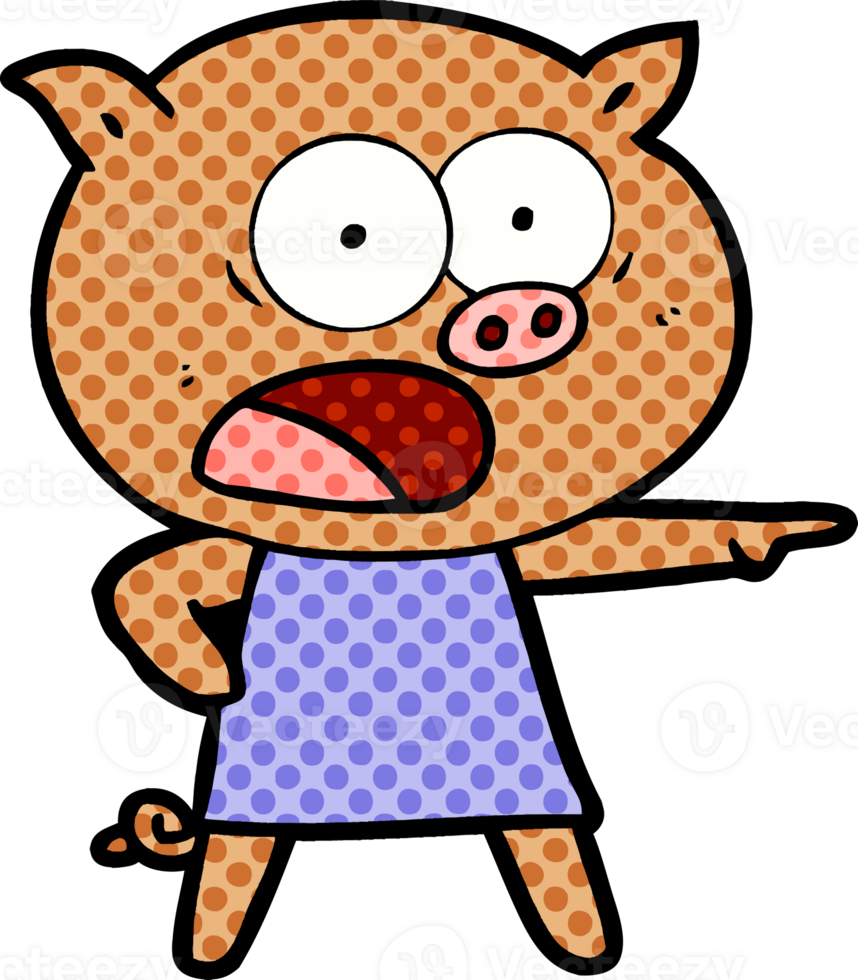 cartoon pig shouting drawing png