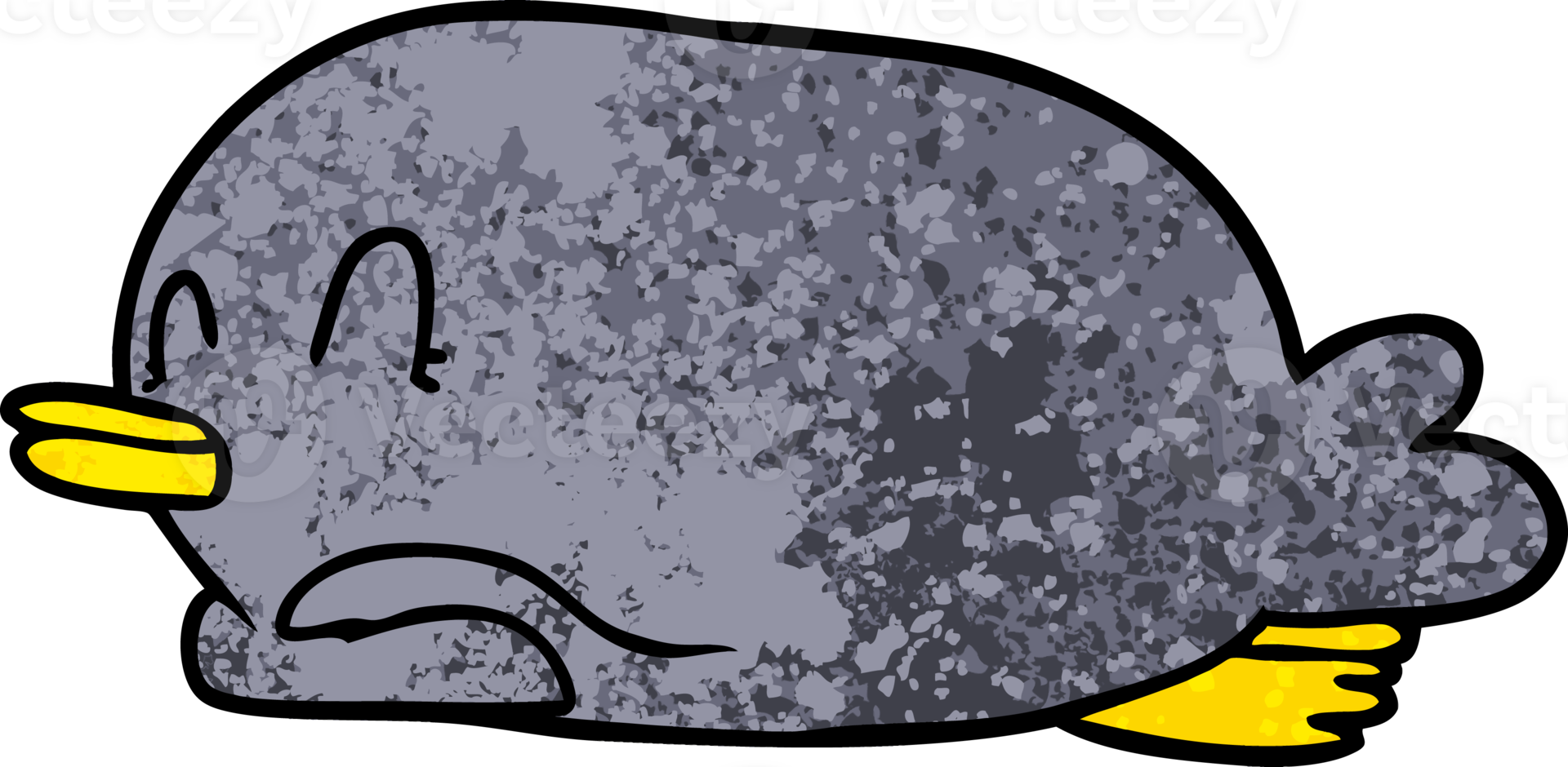 penguin lying on belly drawing png
