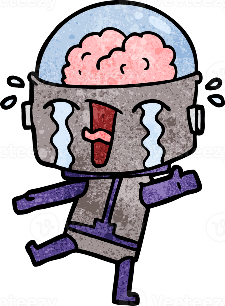 cartoon crying robot drawing png