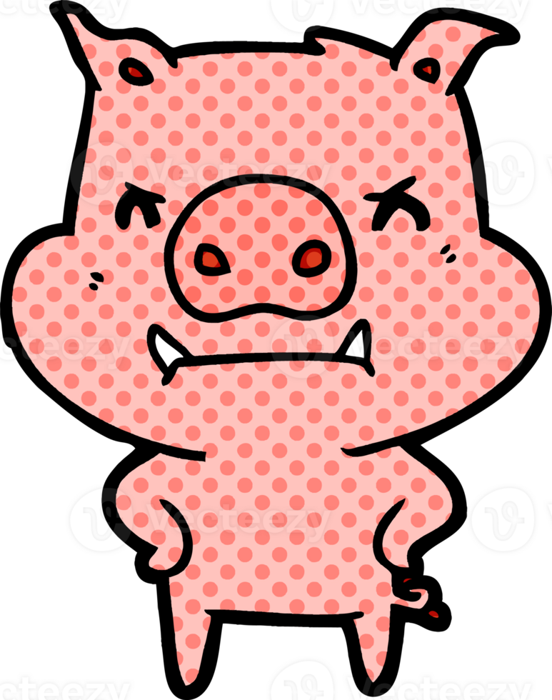 angry cartoon pig drawing png