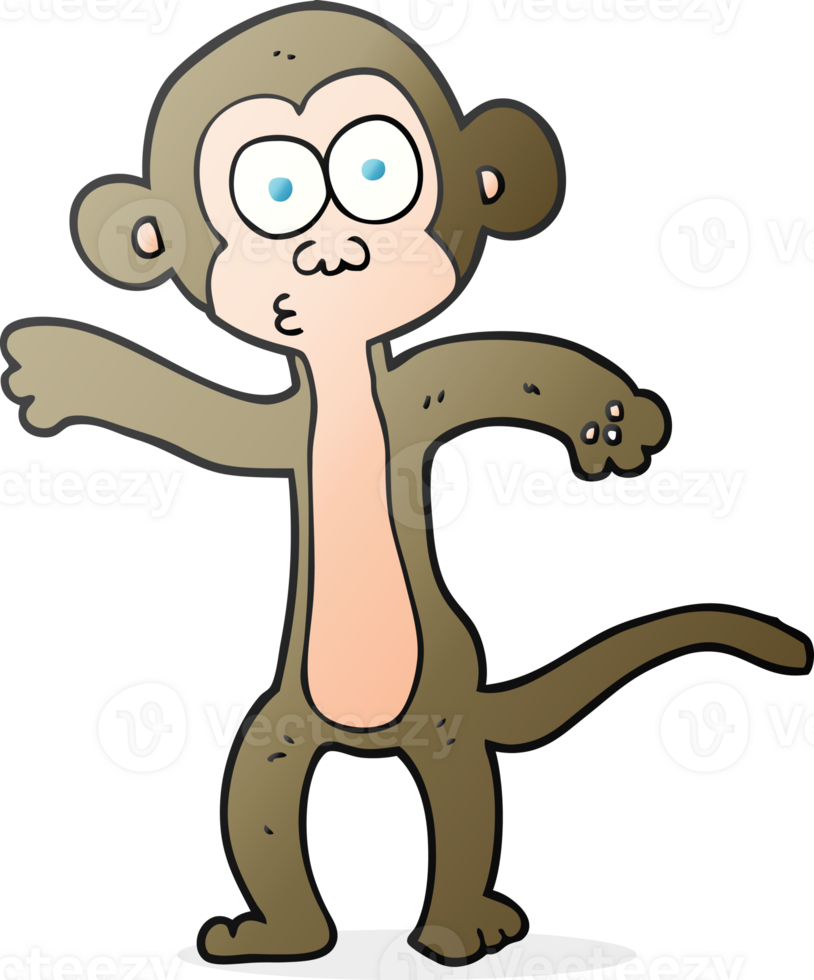 freehand drawn cartoon monkey drawing png