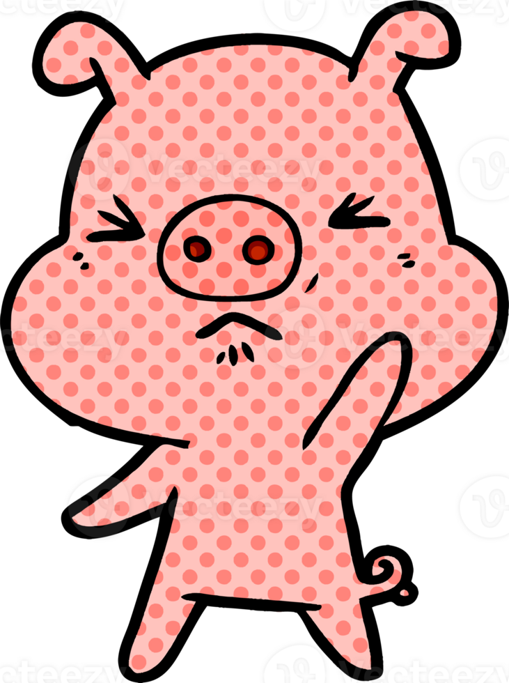 cartoon angry pig drawing png
