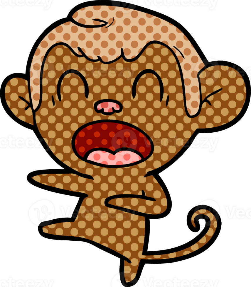 shouting cartoon monkey dancing drawing png