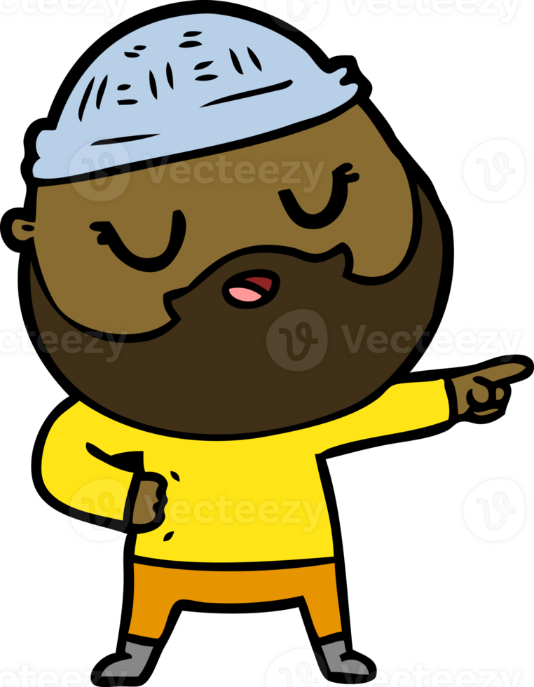 cartoon man with beard drawing png