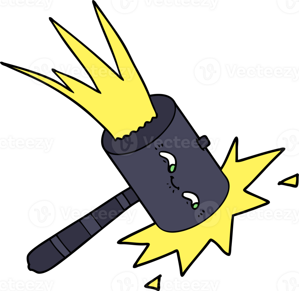 cartoon hammer banging drawing png
