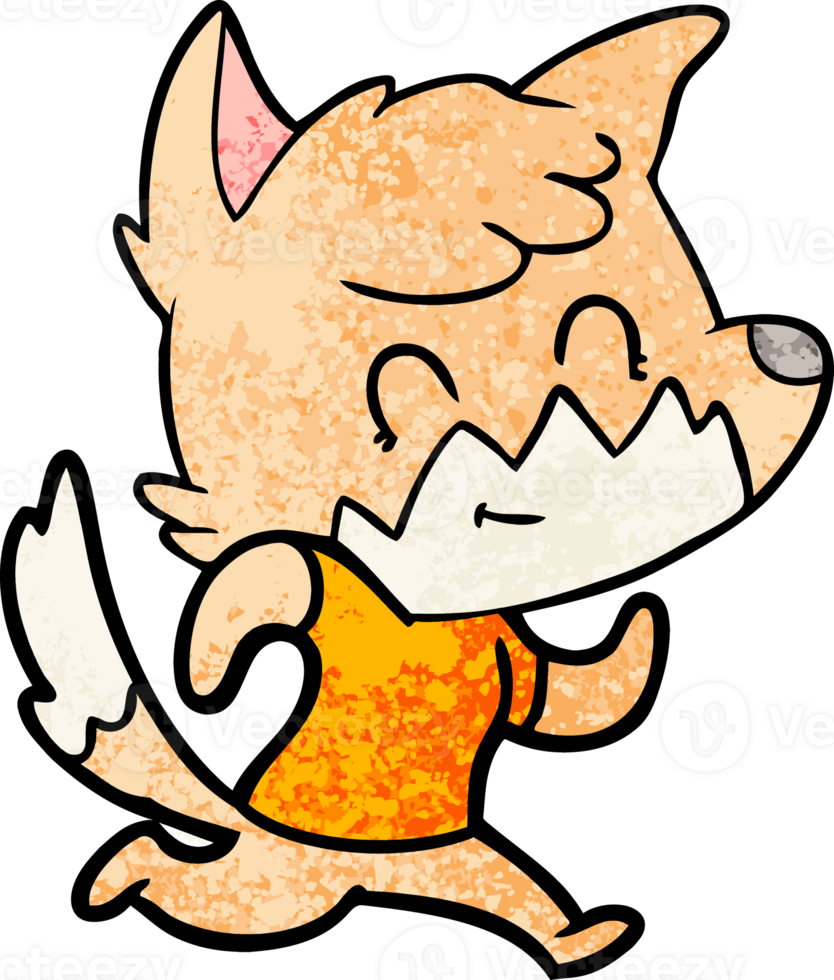 cartoon happy fox drawing png
