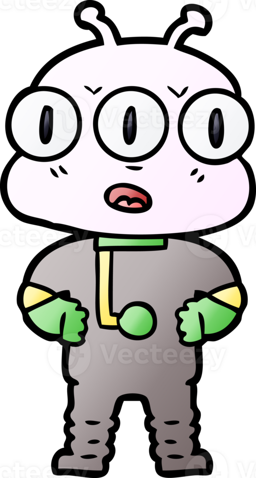 cartoon three eyed alien drawing png