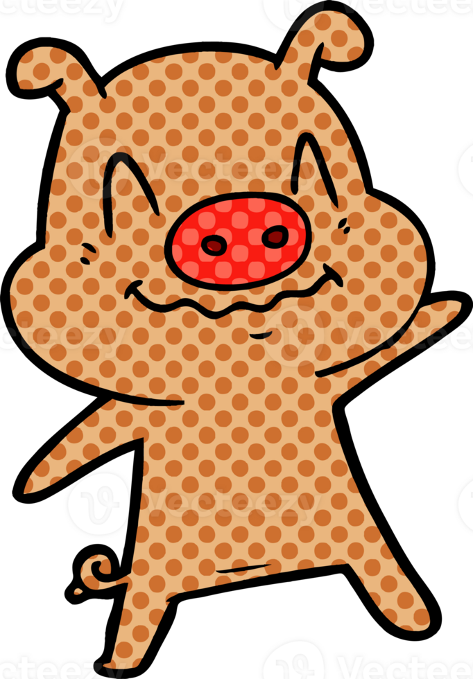 nervous cartoon pig drawing png
