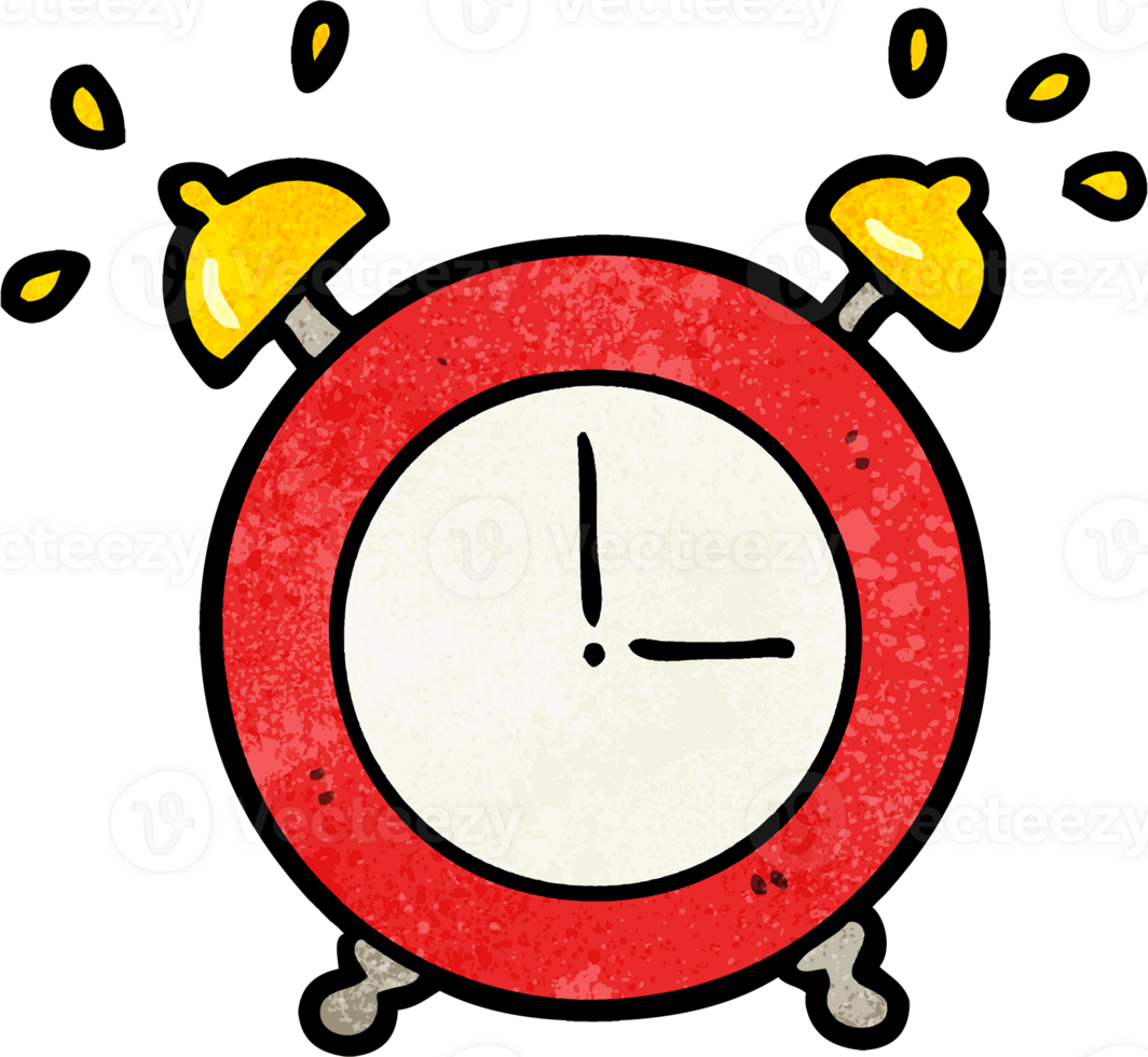 cartoon ringing alarm clock drawing png