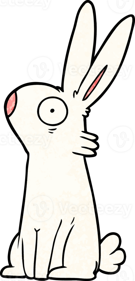 cartoon startled rabbit drawing png