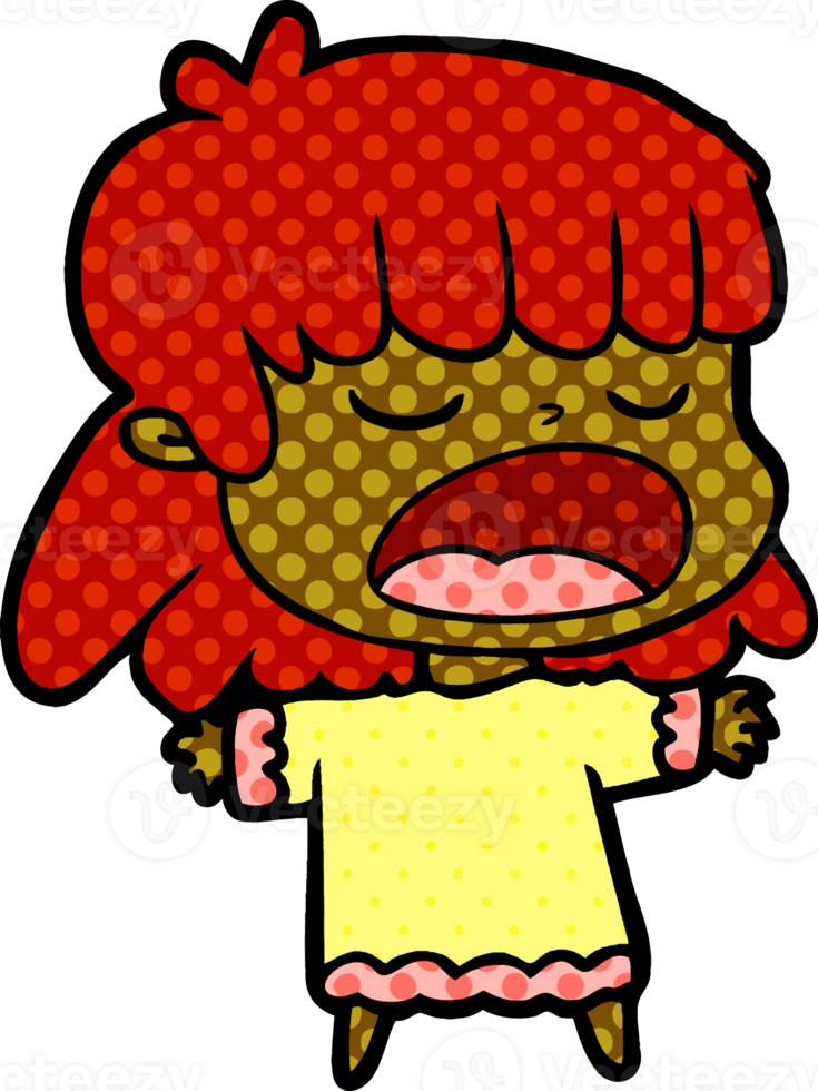 cartoon woman talking loudly drawing png