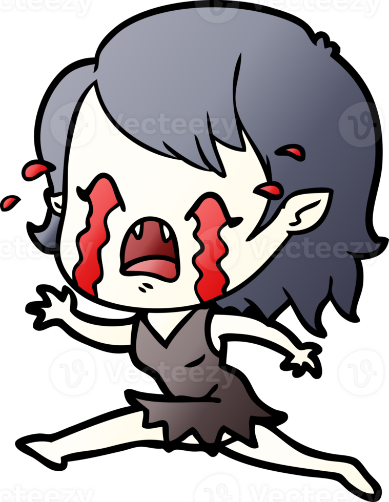 cartoon crying vampire girl drawing png