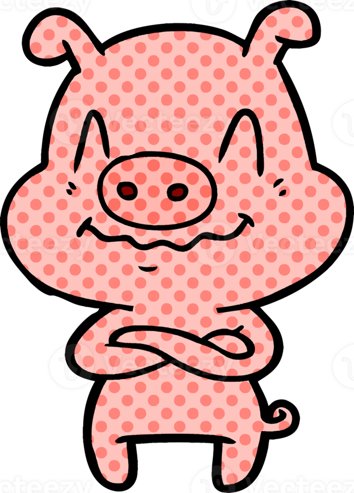 nervous cartoon pig drawing png