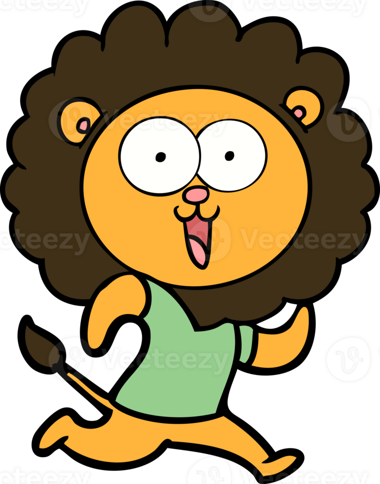 happy cartoon lion drawing png