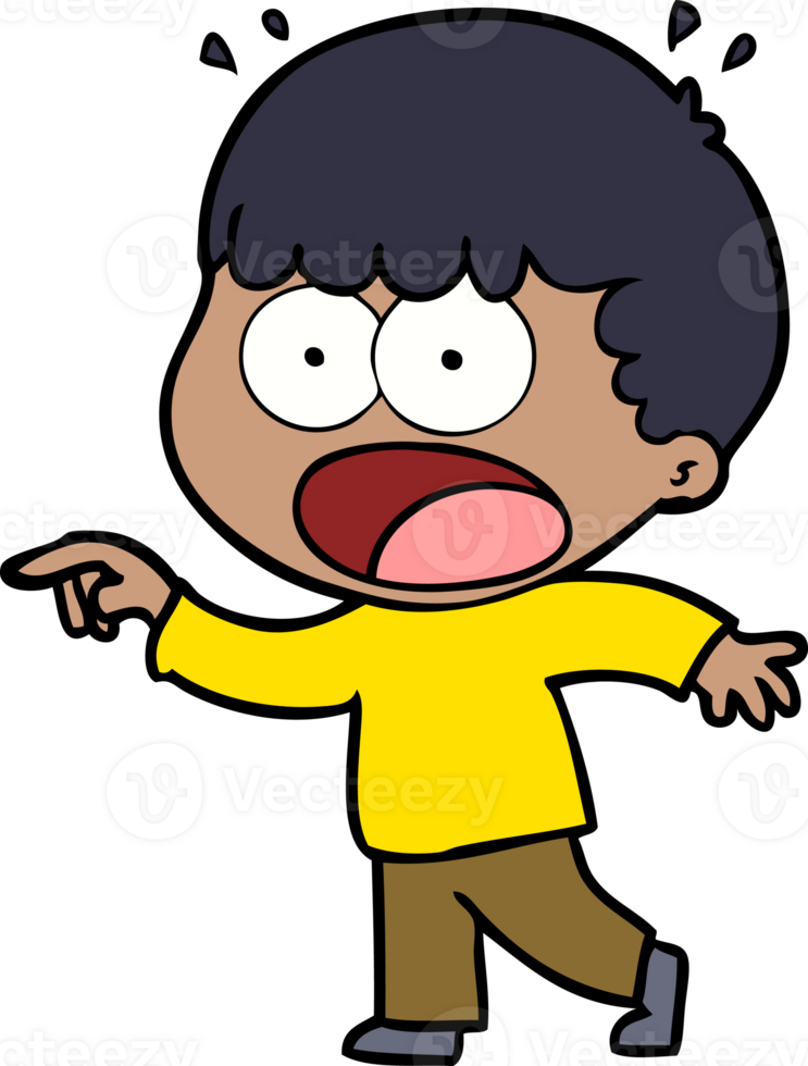 cartoon shocked man pointing drawing png