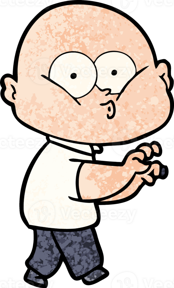 cartoon bald man staring drawing png