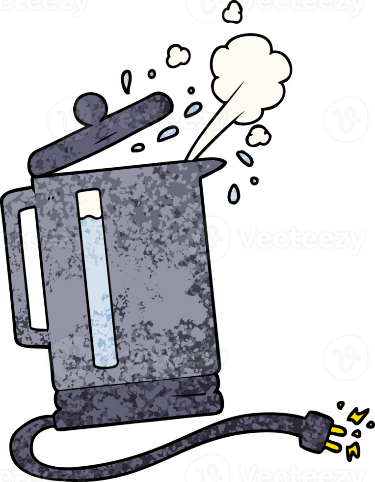 cartoon electric kettle boiling drawing png