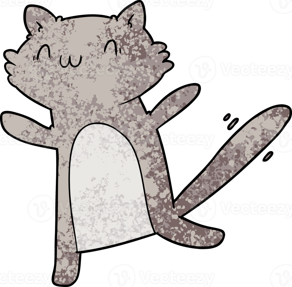 cartoon dancing cat drawing png