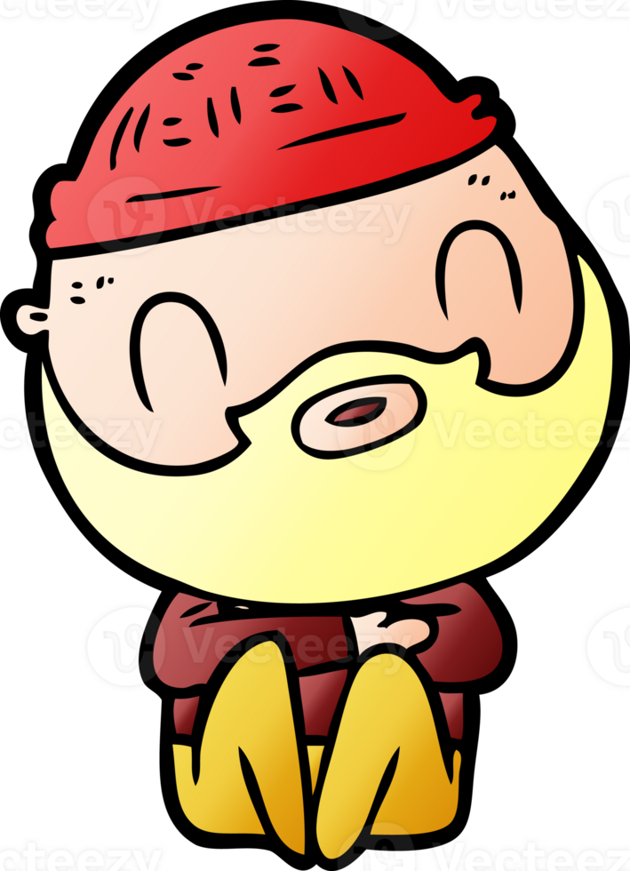cartoon bearded man drawing png