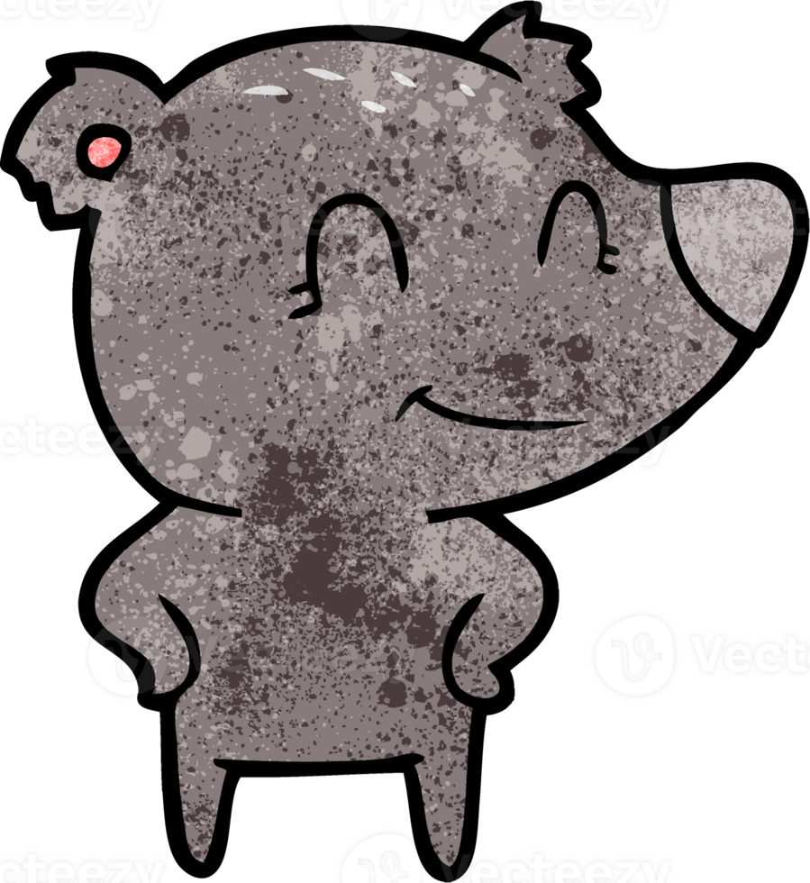 friendly bear with hands on hips drawing png