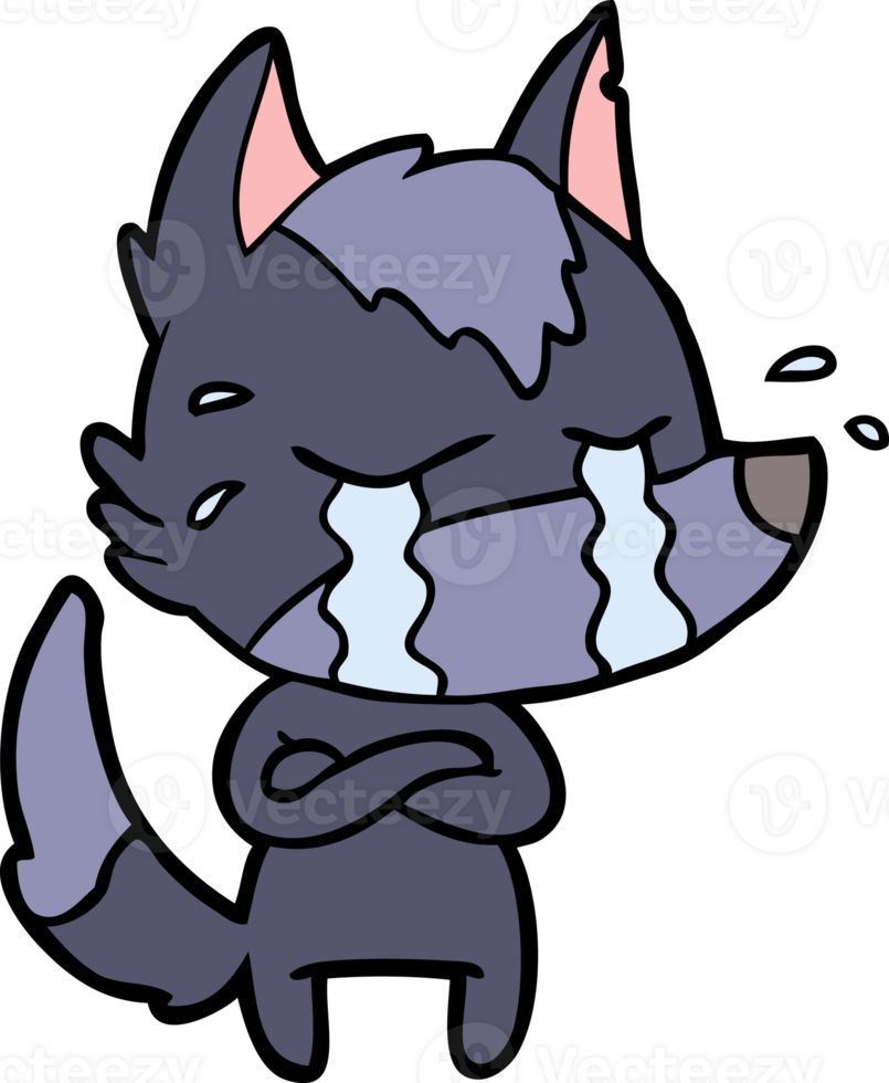 cartoon crying wolf drawing png