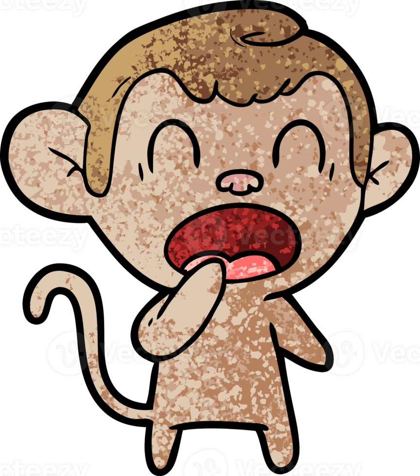 yawning cartoon monkey drawing 46879718 PNG