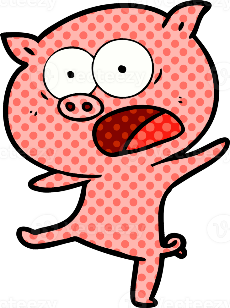 cartoon pig shouting drawing png