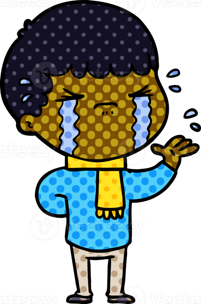 cartoon man crying drawing png