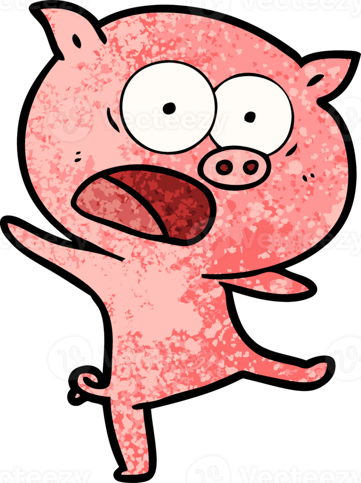 cartoon pig shouting drawing png