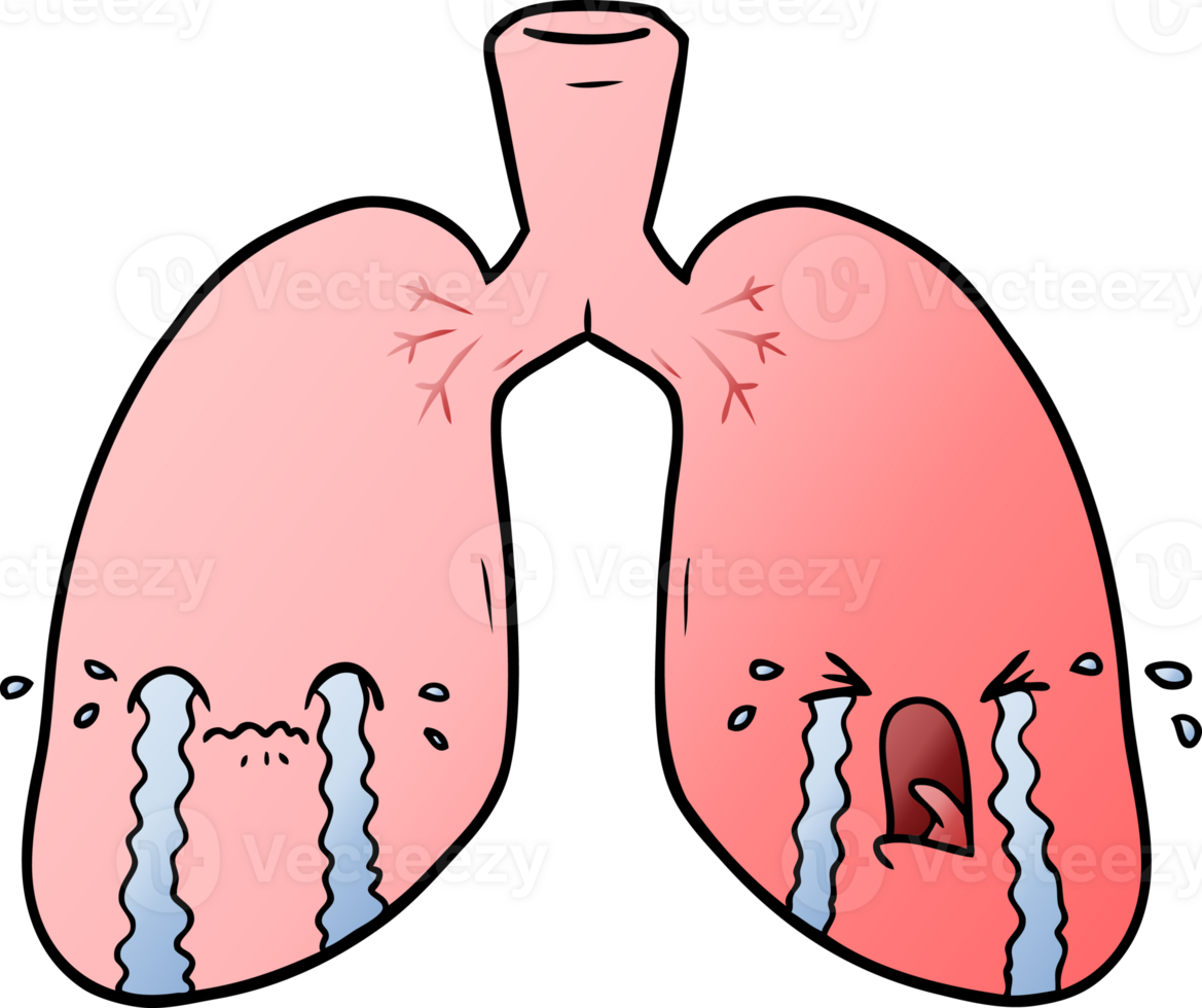 cartoon lungs crying drawing png