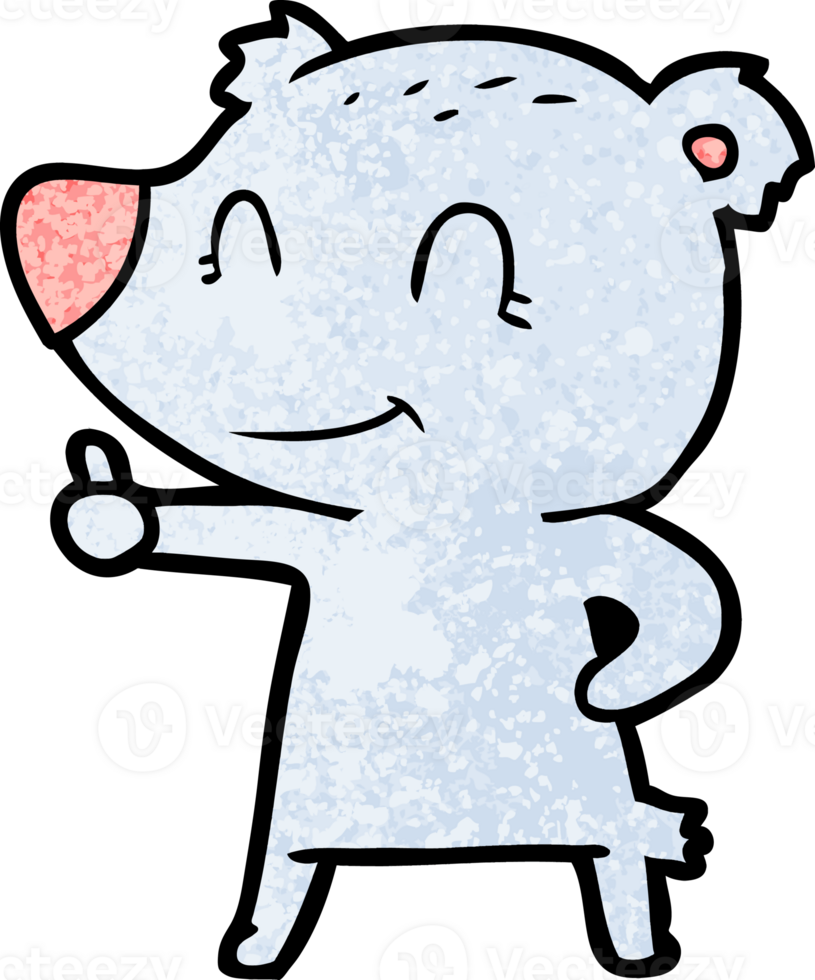 cartoon bear giving thumbs up sign drawing png