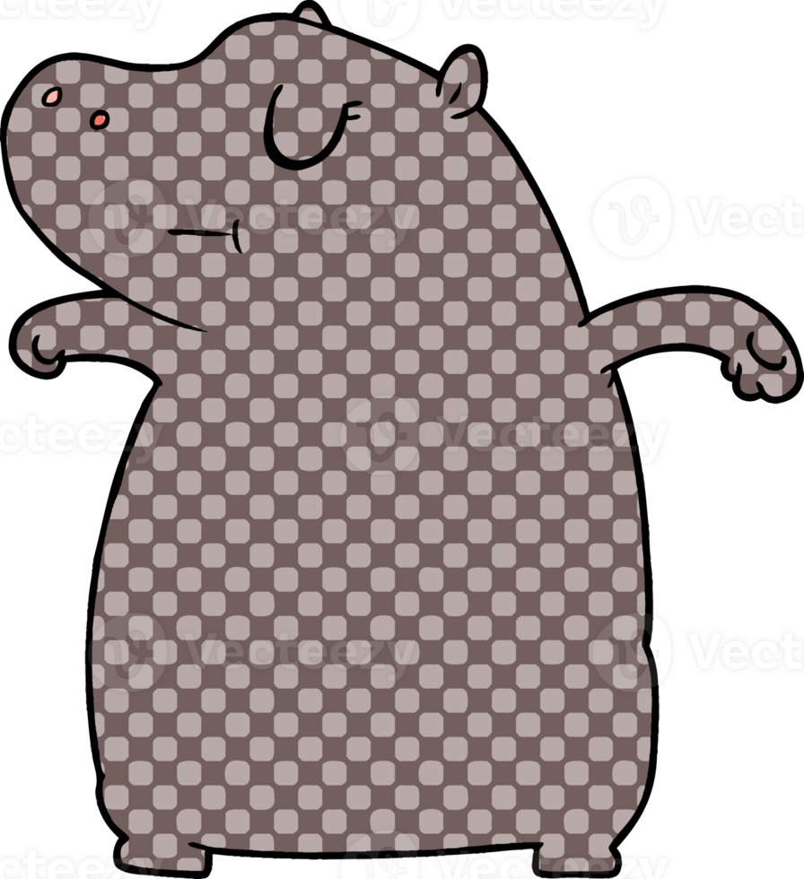 cartoon hippo drawing png