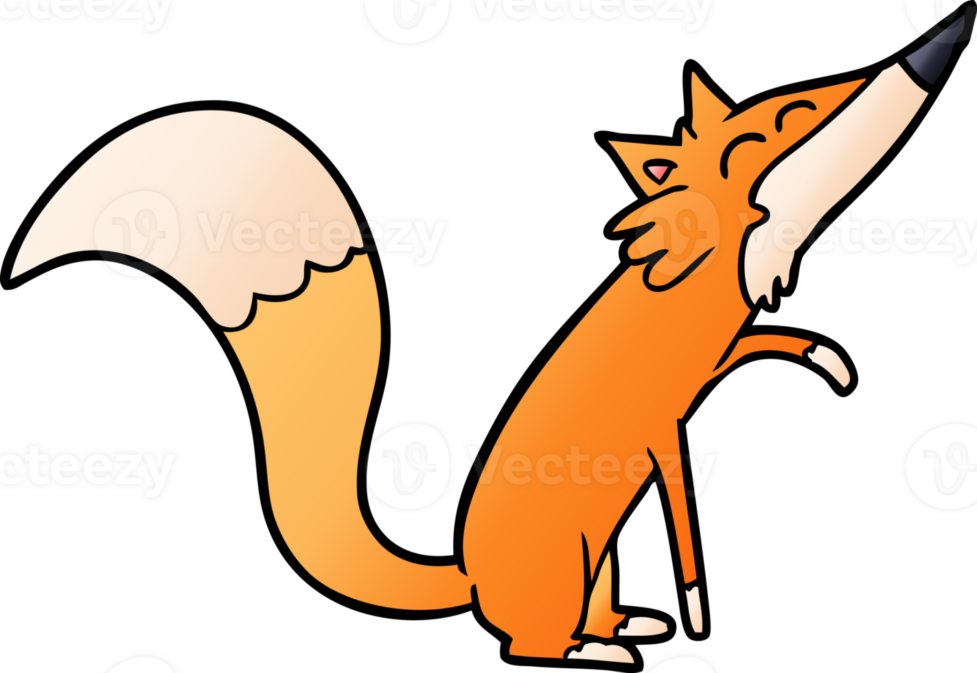 cartoon fox drawing png