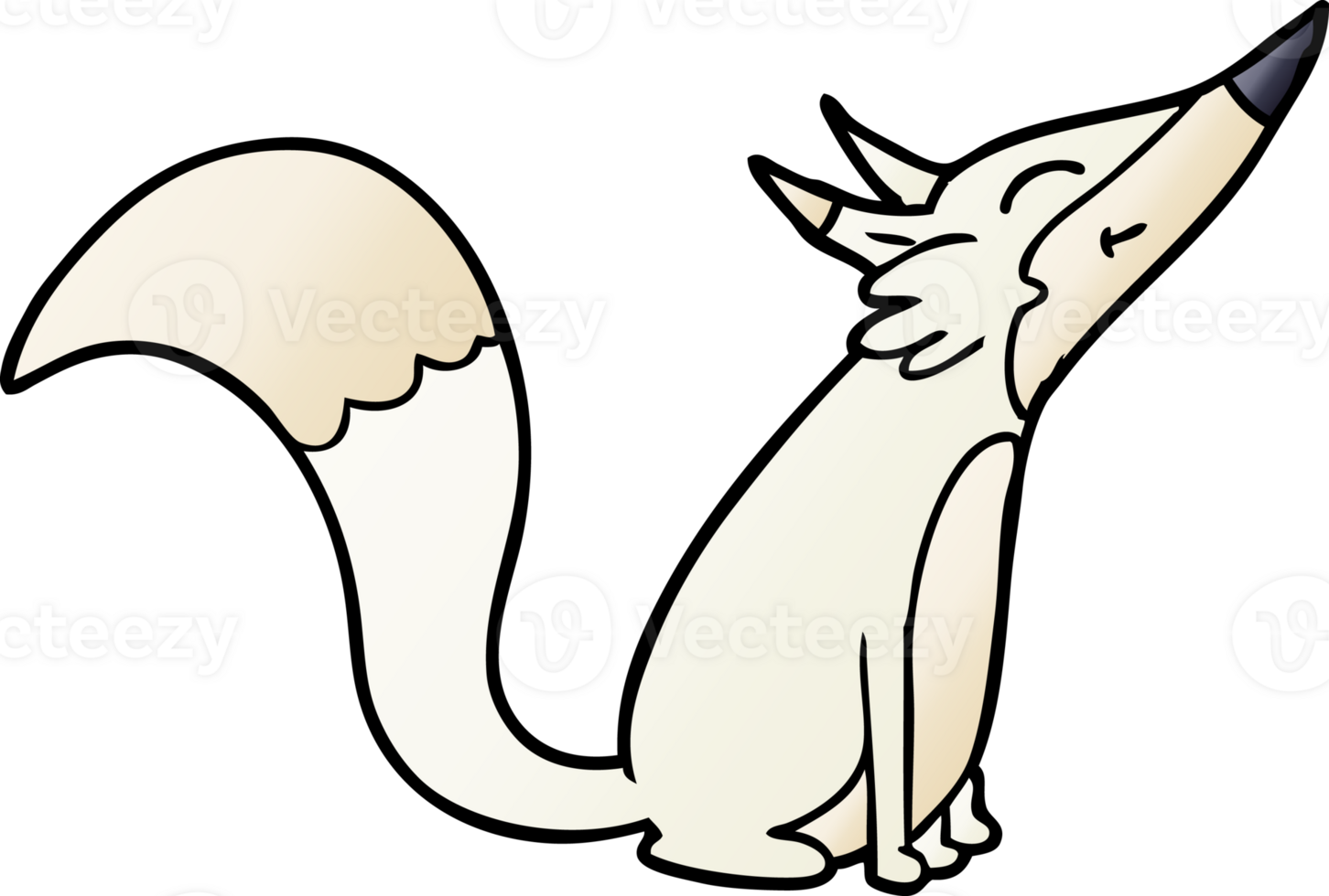 cartoon arctic fox drawing png