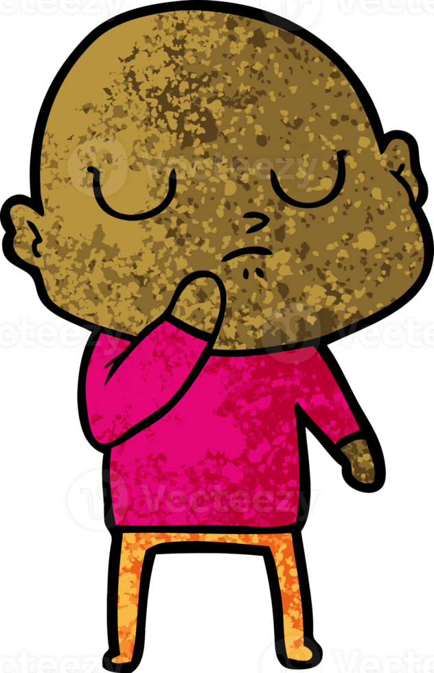 cartoon bald man drawing png