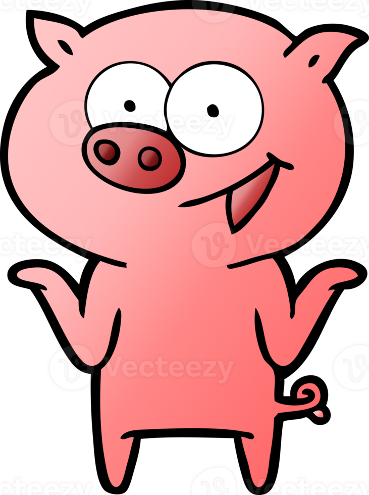 cartoon pig with no worries drawing png