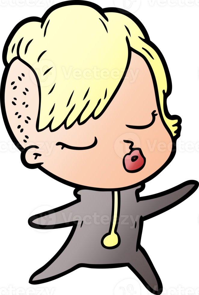 cartoon pretty hipster girl drawing png