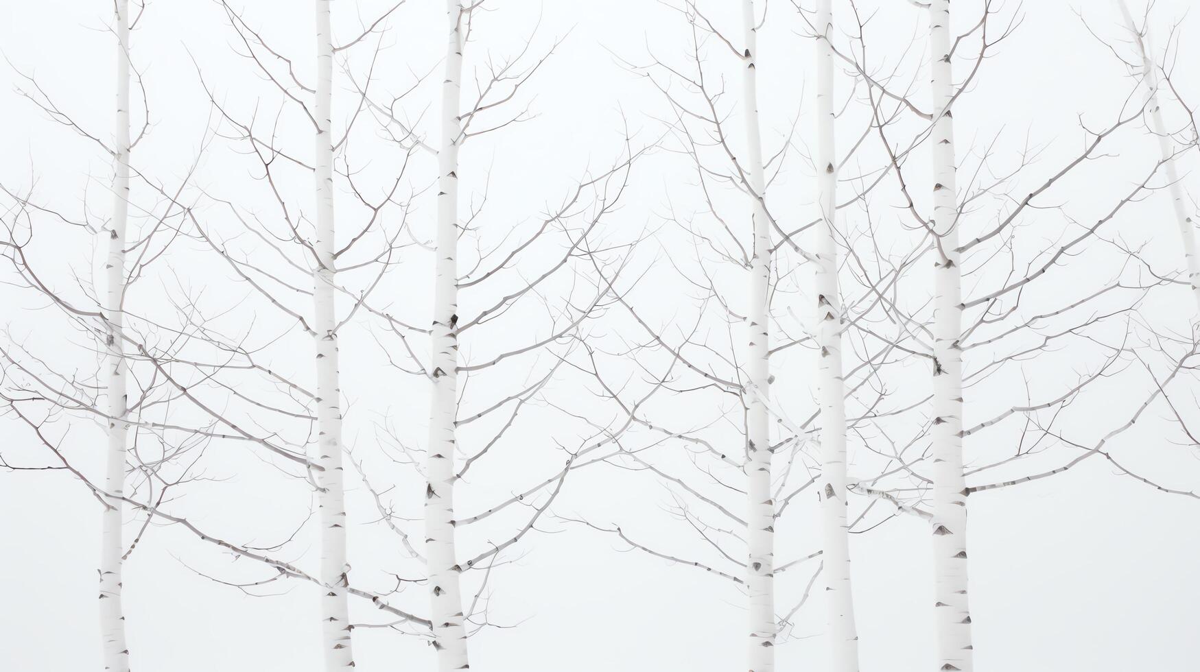 Crisp and clear photo of a slender birch tree, its distinctive white bark and delicate leaves captured in stunning detail, set against a pure white background for design flexibilit