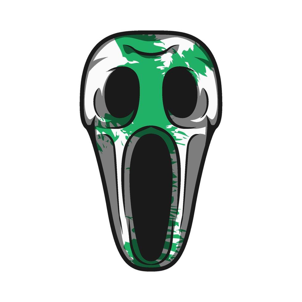 Mascot Skull With Green Texture Color Premium vector