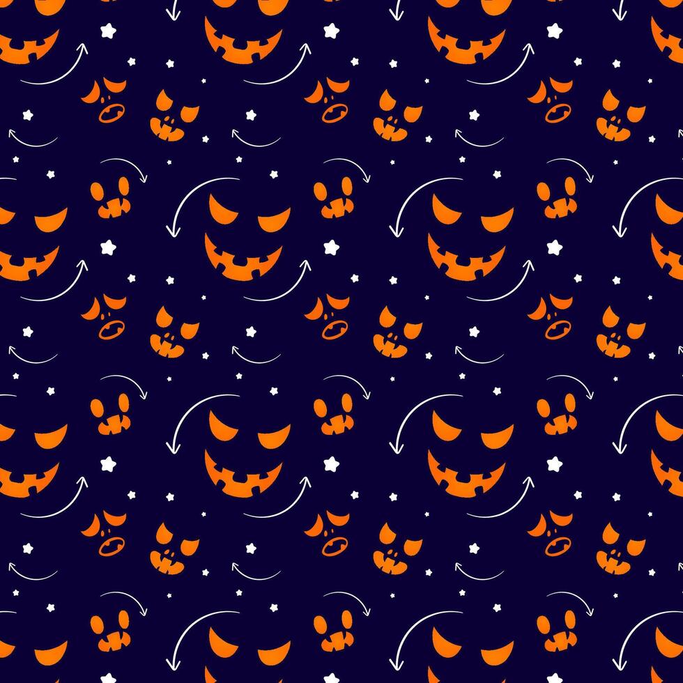 Halloween Pattern With Pumpkin Ghost Skull vector