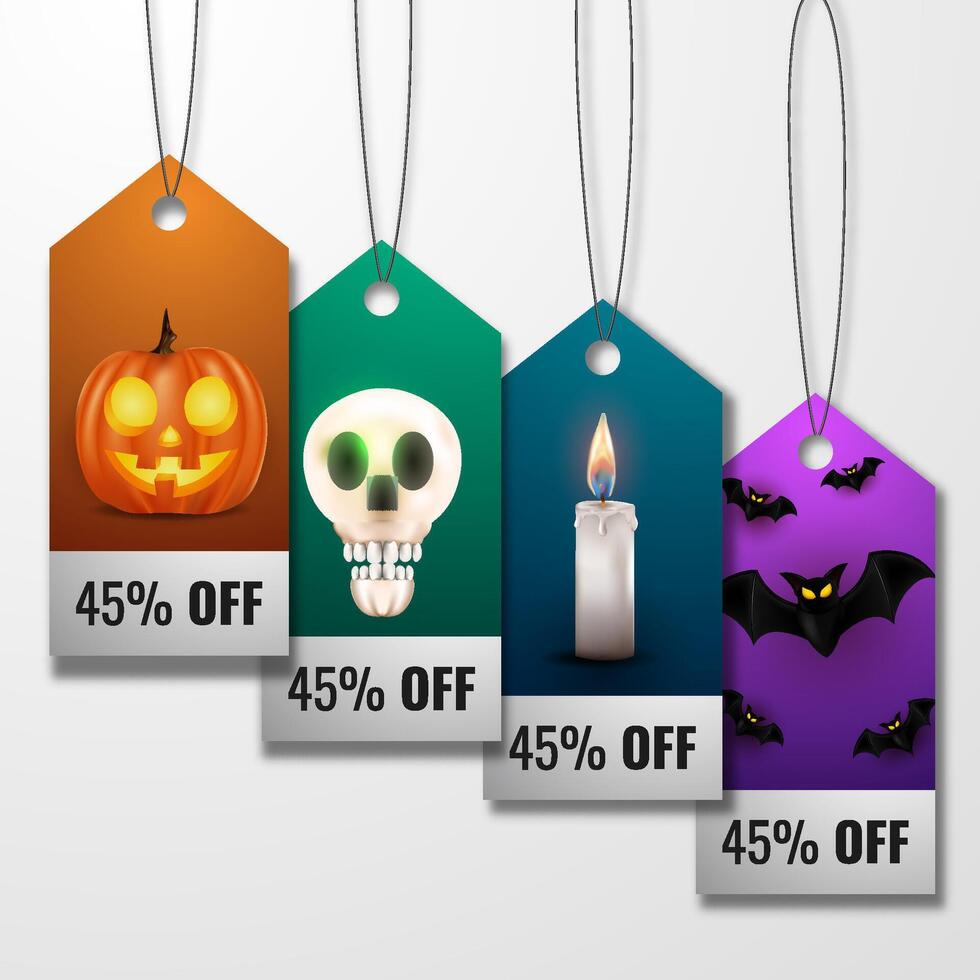 Halloween Shopping Labels vector