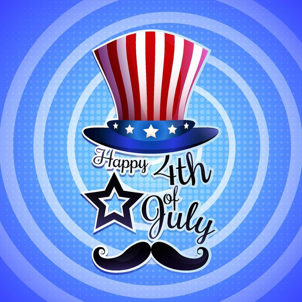Independence day of america 4th july background suitable for banner and greeting card premium vector