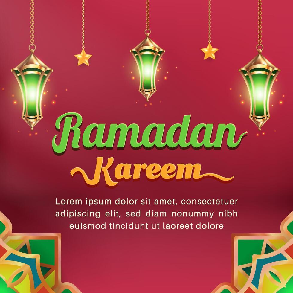 Realistic Bakground Ramadan Kareem with podium, suitable for banner, greeting card or your business with Ramadan theme vector