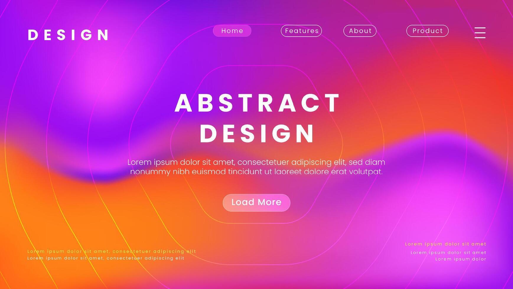 abstract landing page template with gradient background premium vector