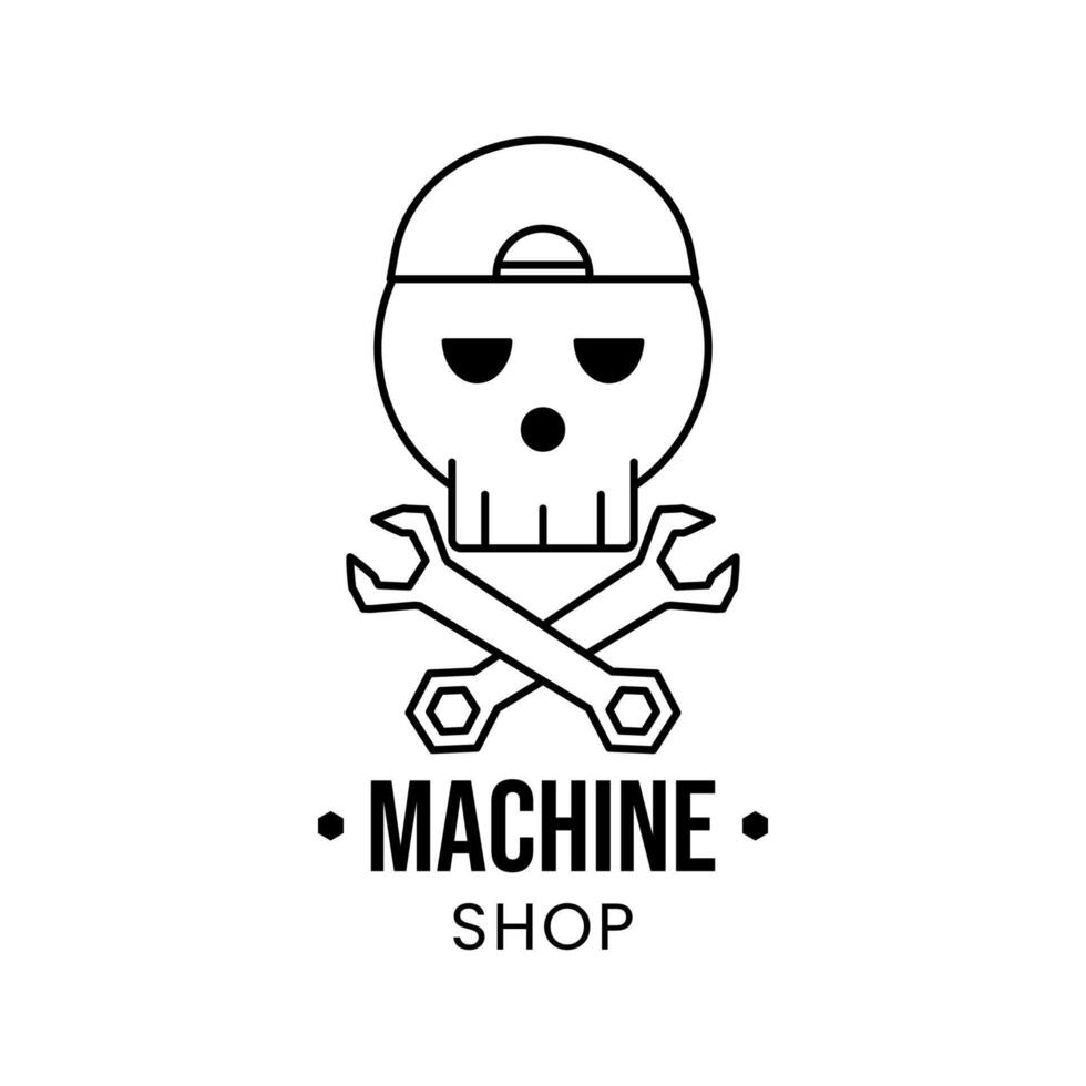 Tshirt Design Lineart Skull Graphic Design premium vector